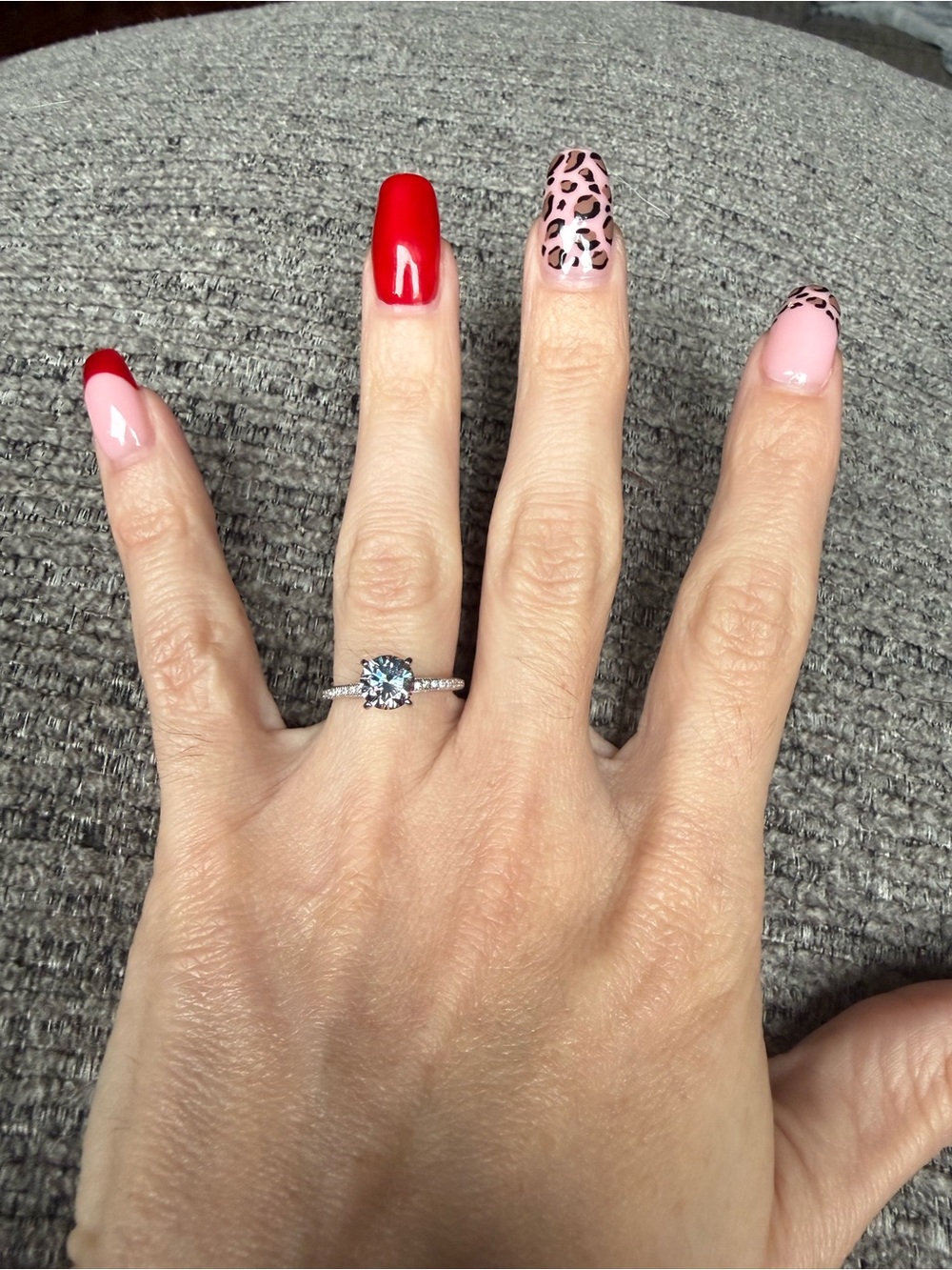 Blue Moissanite with full pave eternity band